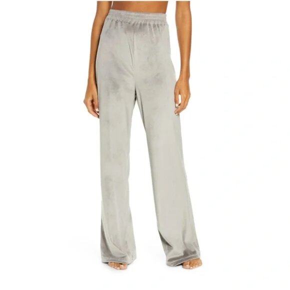 SKIMS Gray Velour Wide Leg Jogger Pants Sweatpants Pull-on size XL Lounge Soft - Picture 15 of 15